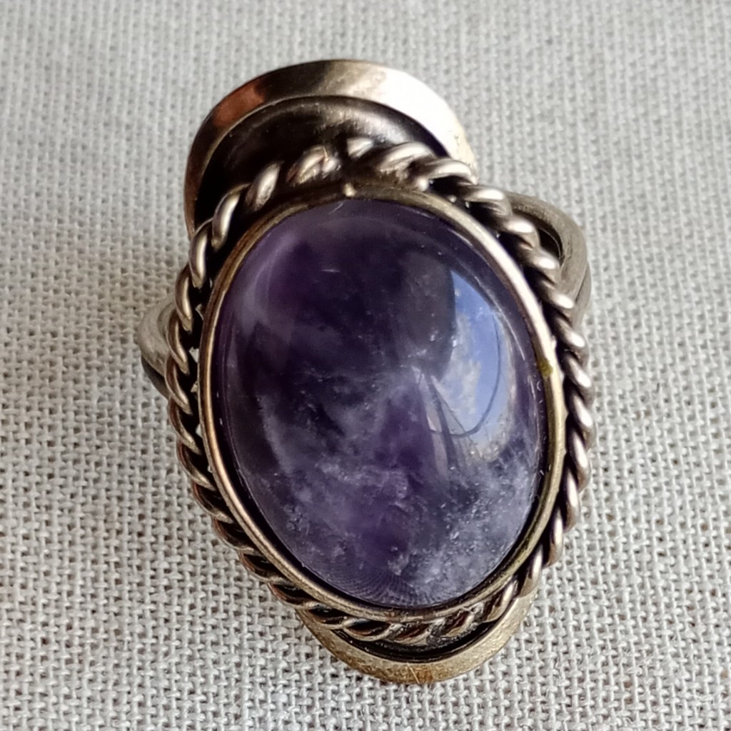 A-3 Anillo oval de alpaca regulable