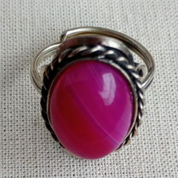 Anillo oval de alpaca regulable