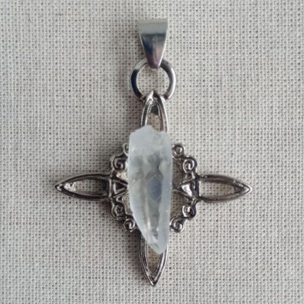Dije nudo de bruja con piedra en bruto