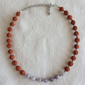 CSR-6 Collar regulable de rudraksha y amatista