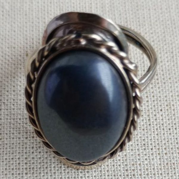 Anillo oval de alpaca regulable
