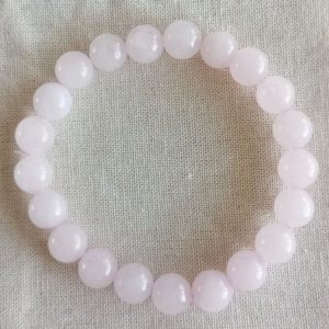 Pulsera elástica de cuarzo rosa